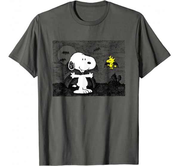 Peanuts Snoopy and Woodstock Halloween Midnight Flight T-Shirt Peanuts Snoopy and Woodstock Halloween Midnight Flight T-Shirt